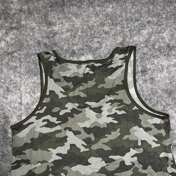 Lucky Brand Camo Green Tank Top Shirt Womens L Top Soft Lounge Casual Athleisure - Picture 9 of 11